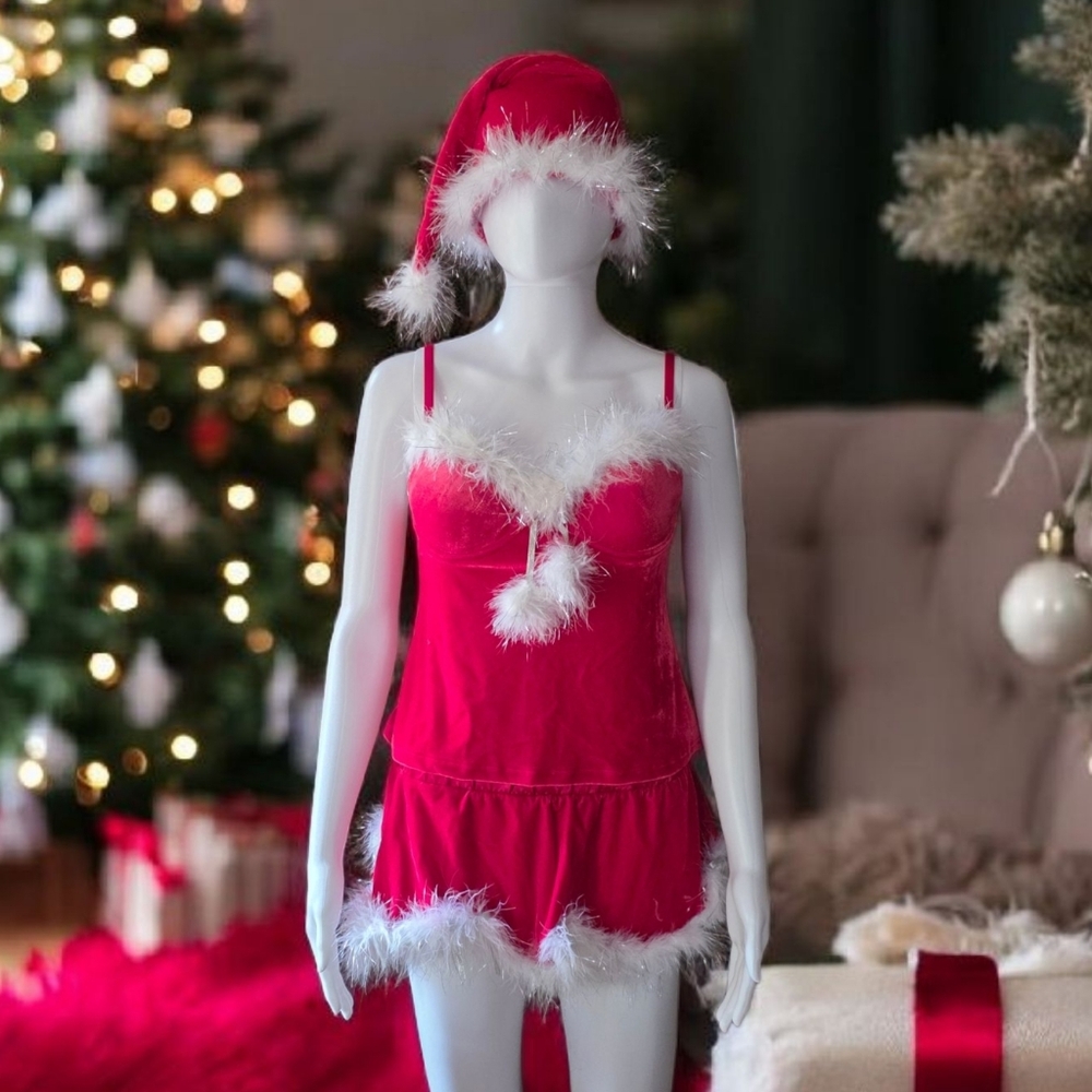 Peek-a-Boudoir Christmas Santa Lingerie Cosplay Set